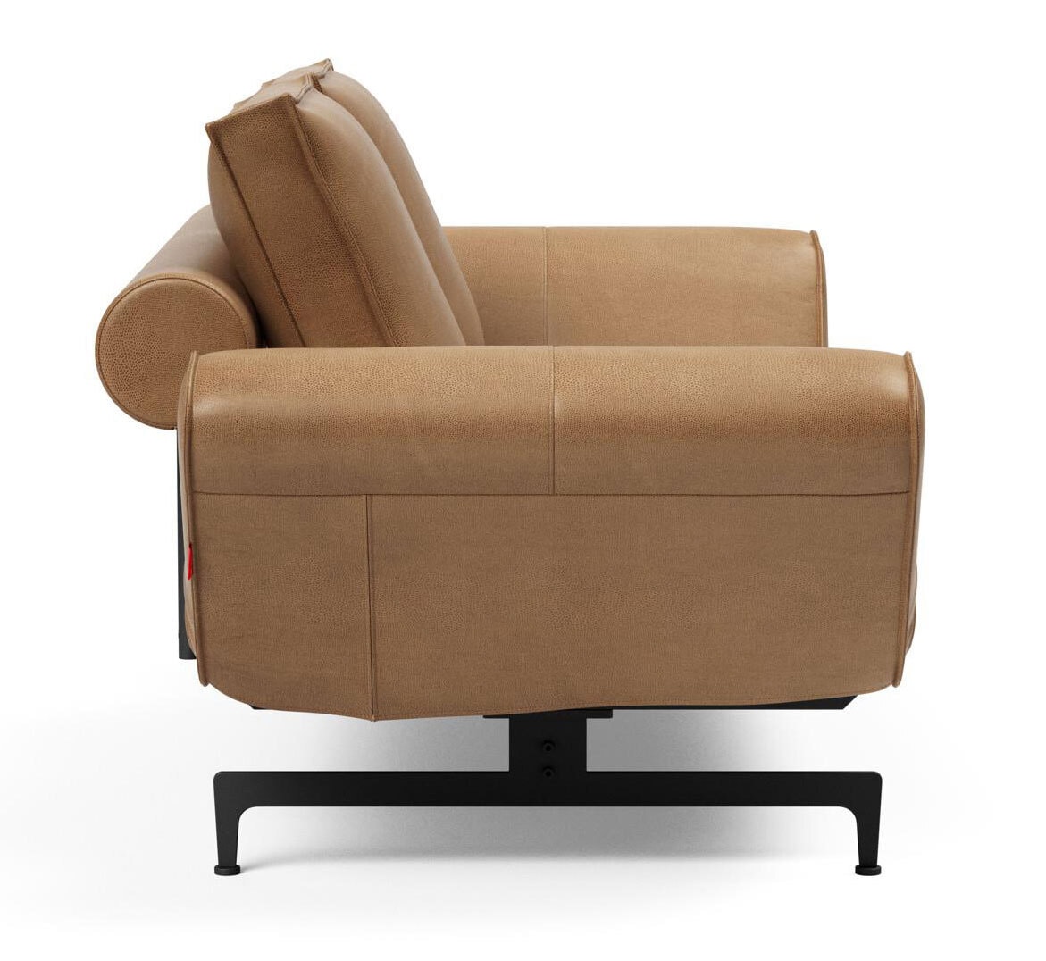 INNOVATION LIVING Schlafsofa LISALA Lederlook Faunal braun