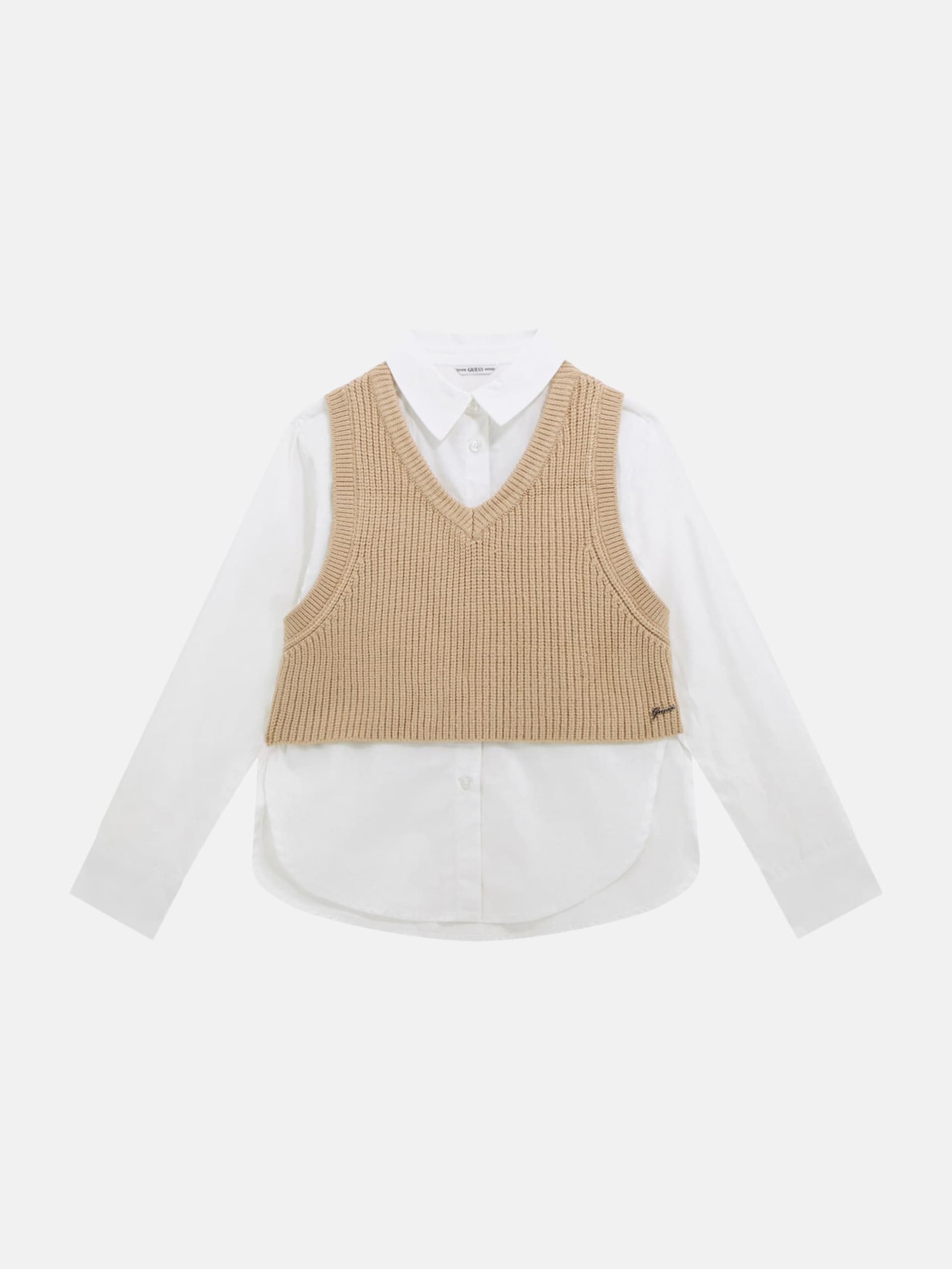 Camisa de popeline com colete