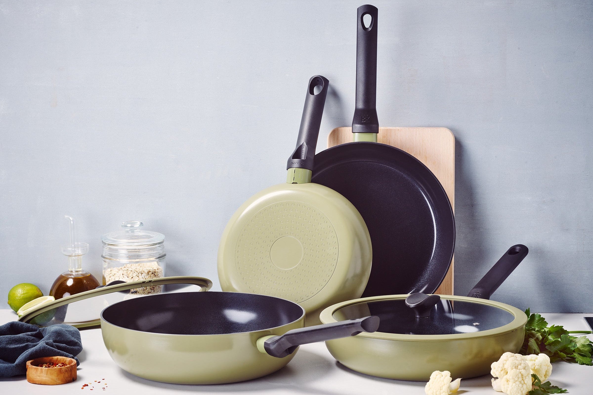 Enjoy wok Olive Green 28 cm   Panbeschermers