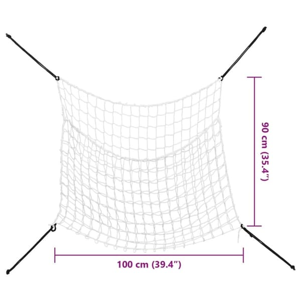 vidaXL Høynett 2 stk rektangulær hvit 100x90 cm PP
