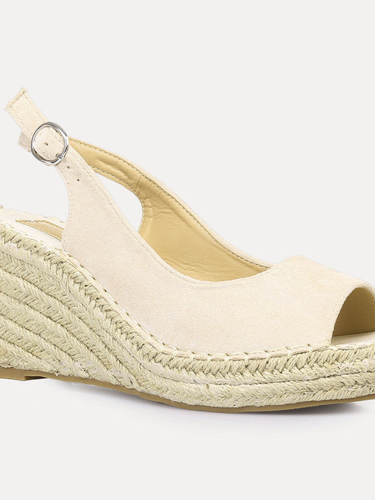 Espadrilles compensées peep toes- Beige