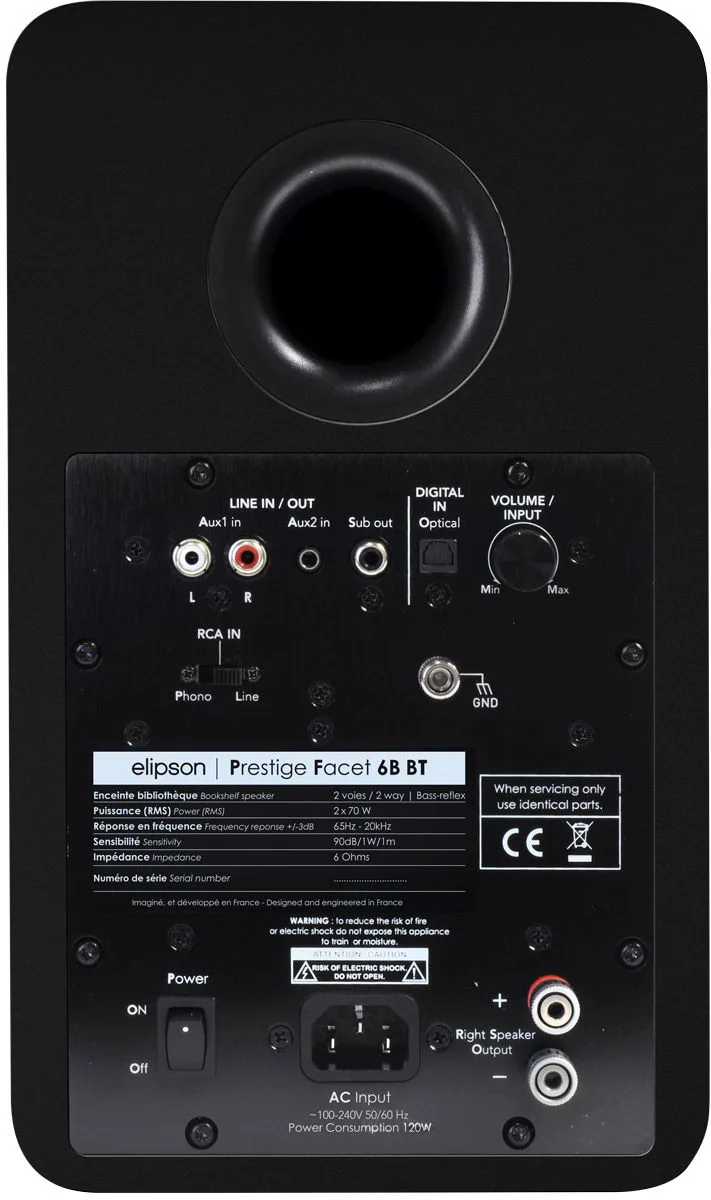 Elipson Prestige Facet 6B BT Phono Noir Enceintes sans fil hi-fi