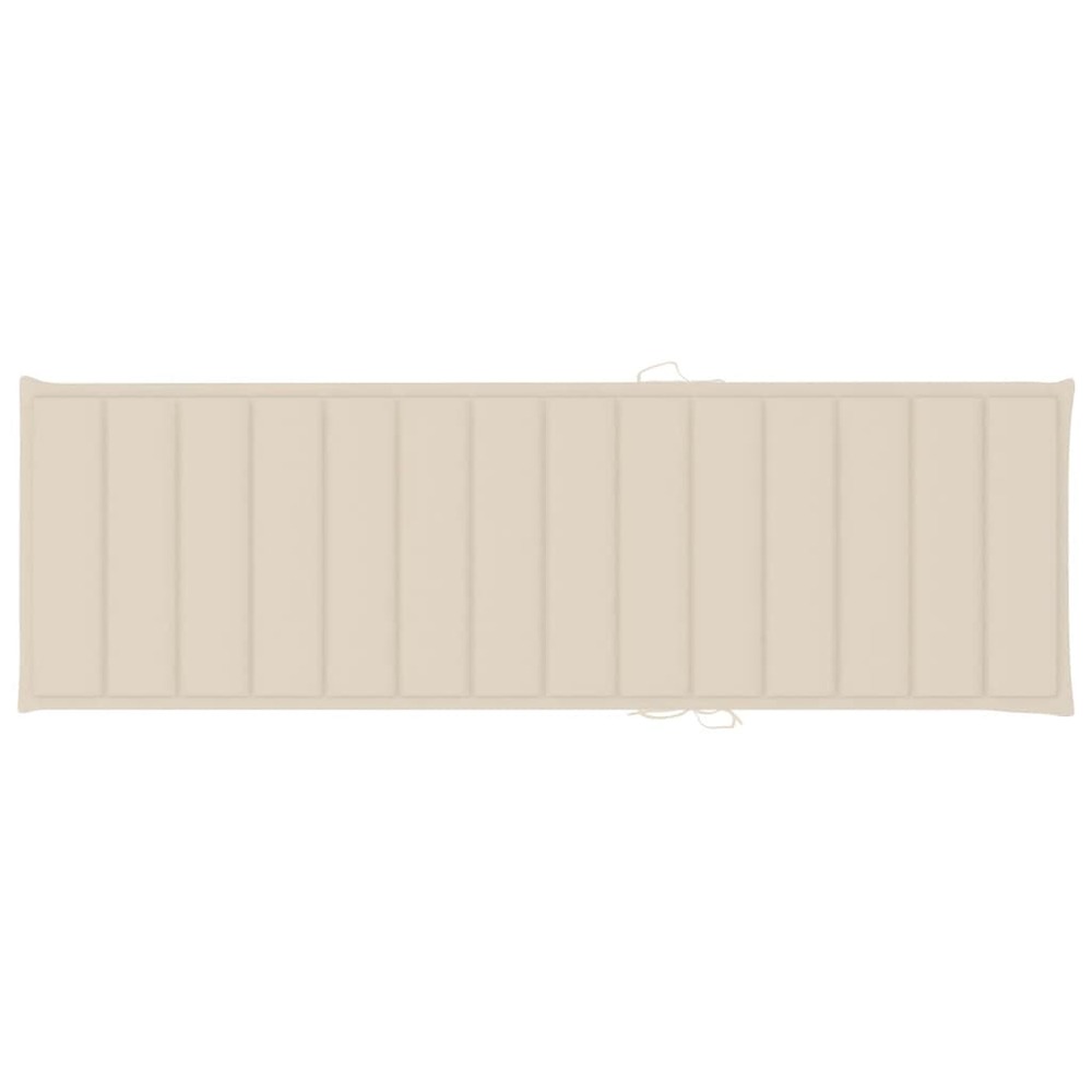 Transat chaise longue bain de soleil lit de jardin terrasse meuble d'extérieur avec coussin bois d'acacia solide