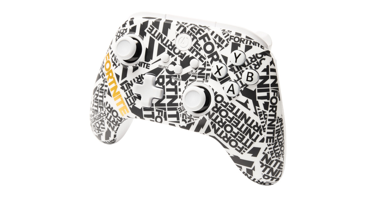 PowerAOPS v1 Wireless Controller for Cloud Gaming - Fortnite Edition  (Wit/zwart, 2.4 GHz, Bluetooth, USB-C)