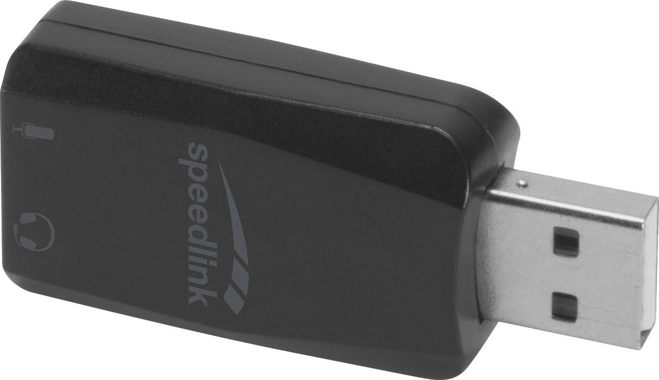 Speedlink USB-Soundkarte »VIGO externe Soundkarte, USB-A zu 3,5mm Klinke« USB Adapter mit Mikrofon- und Kopfhörereingang, PC und PS4