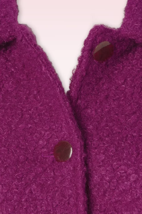 King Louie Rachel Memphis Boucle jas in wild fuchsia