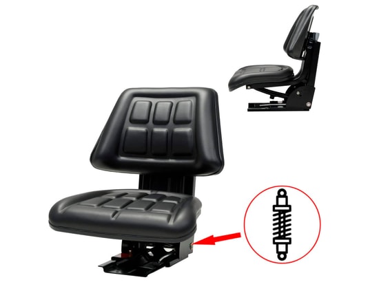 VIDAXL - Siège de tracteur avec suspension noir