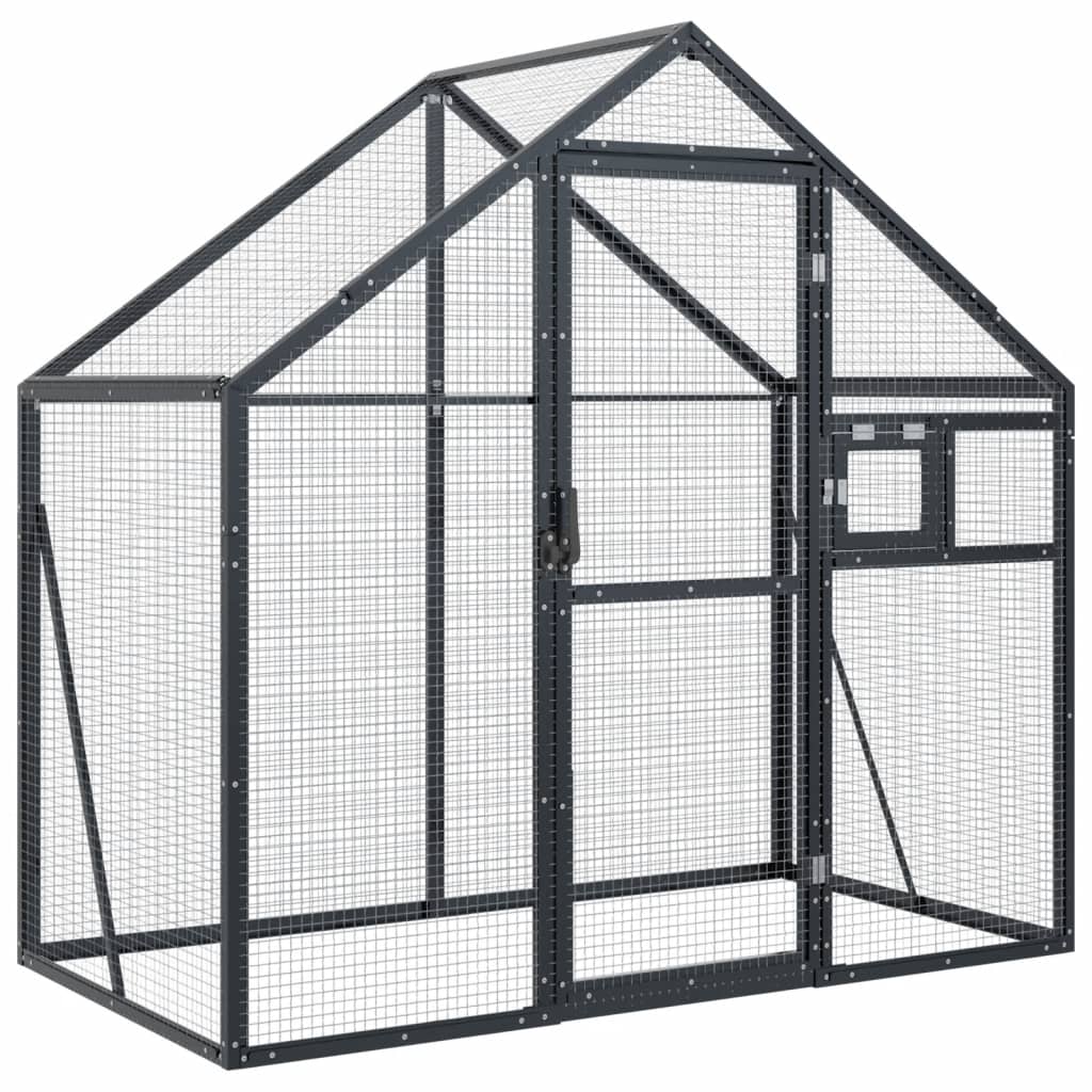 viveiro de alumínio vidaXL cinza antracite 1,79x10x1,85 m