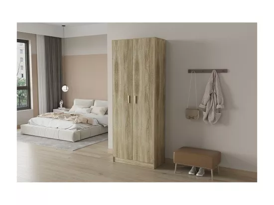 Armoire, collection TOLLY, 2 portes, 75x195 cm, coloris chêne sonoma