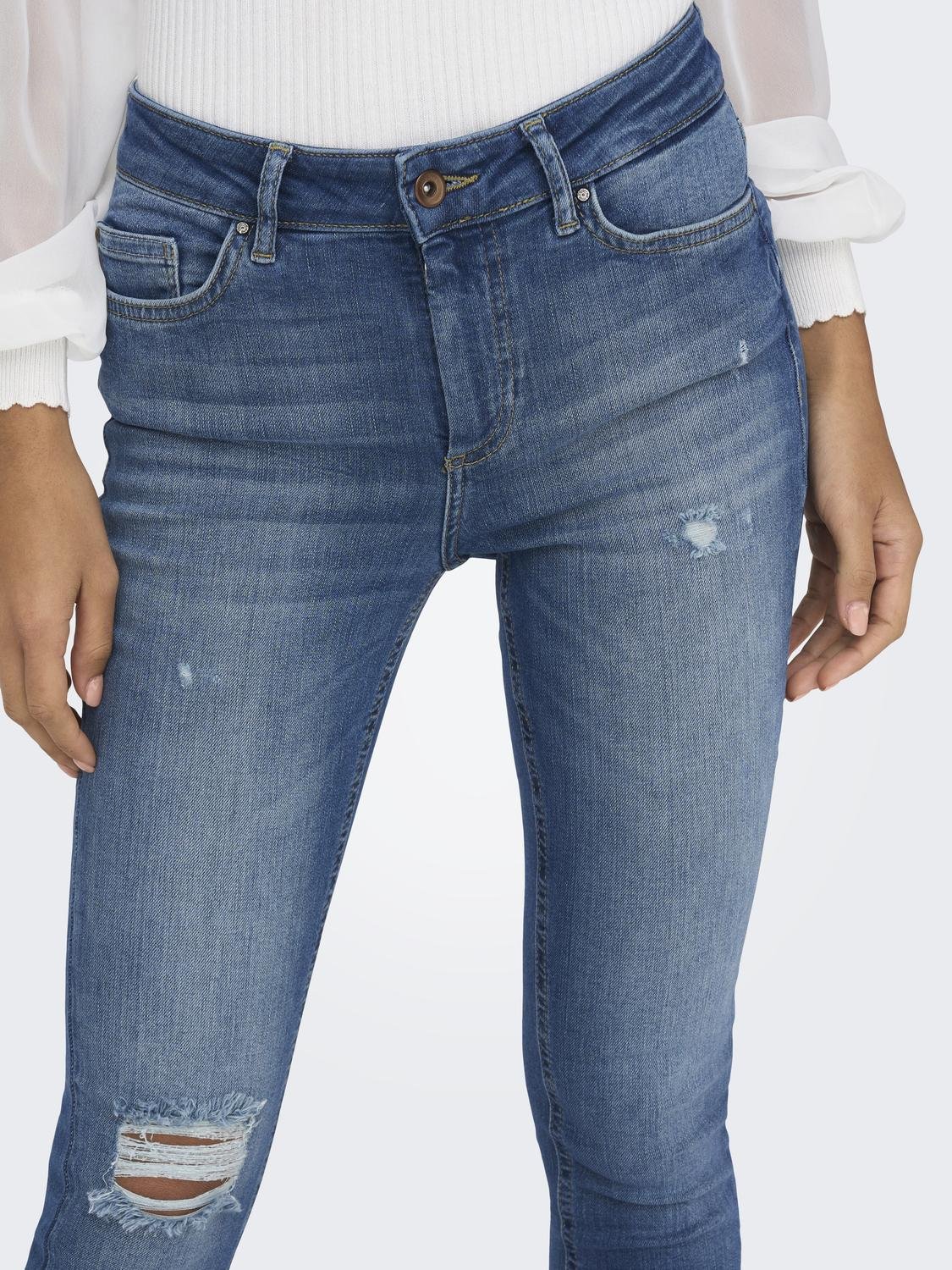 ONLBLUSH Mittlere Taille Skinny Fit Jeans Dark Medium Blue Denim
