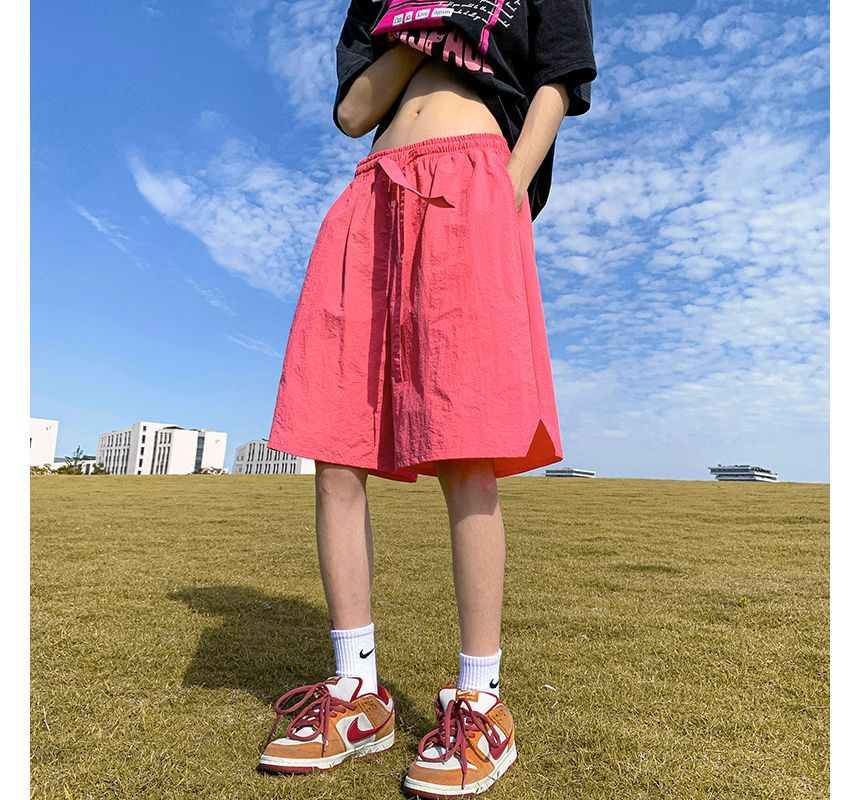Juku Girls - Hoge taille, effen, wijde cargoshorts
