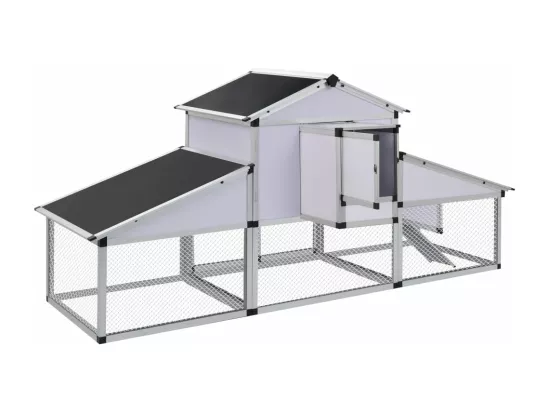 Poulailler avec rampes et nichoir Aluminium