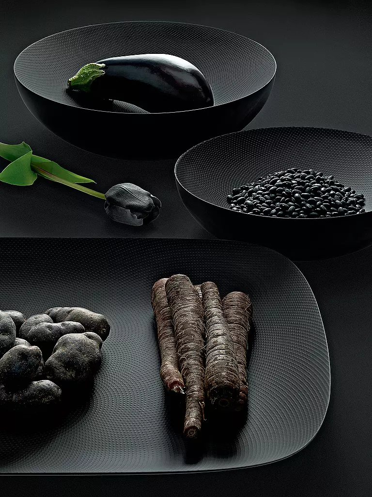 ALESSI Schale Double Stahl 25cm Schwarz schwarz