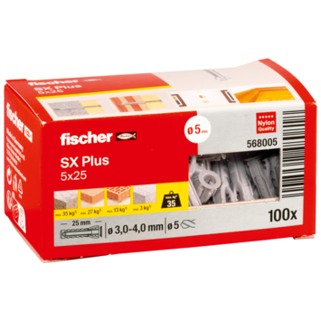 Fischer SX plus plug 5x25 mm 100 stuks