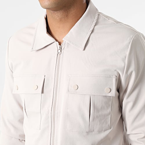 Ensemble Veste Zippée Et Pantalon Cargo AB361 Beige