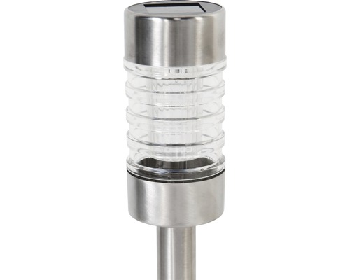 LED-zonnepadverlichting IP44 met grondpen, kleur roestvrij staal, HxØ 430x62 mm