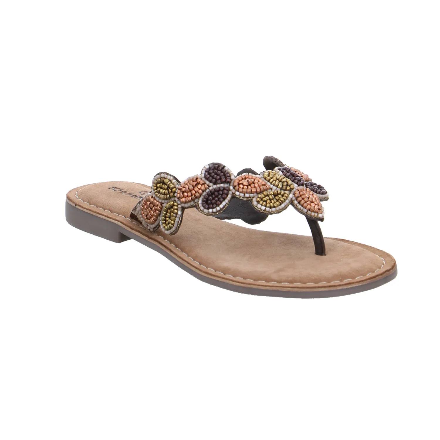 SCHUHENGEL Zehentrenner-FlipFlop Braun Leder