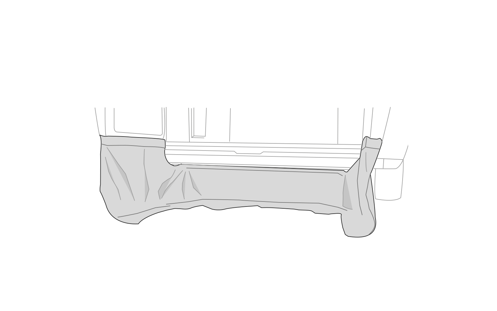 Fiamma Rear Skirting Heck - Windblende für VW T5 / T6