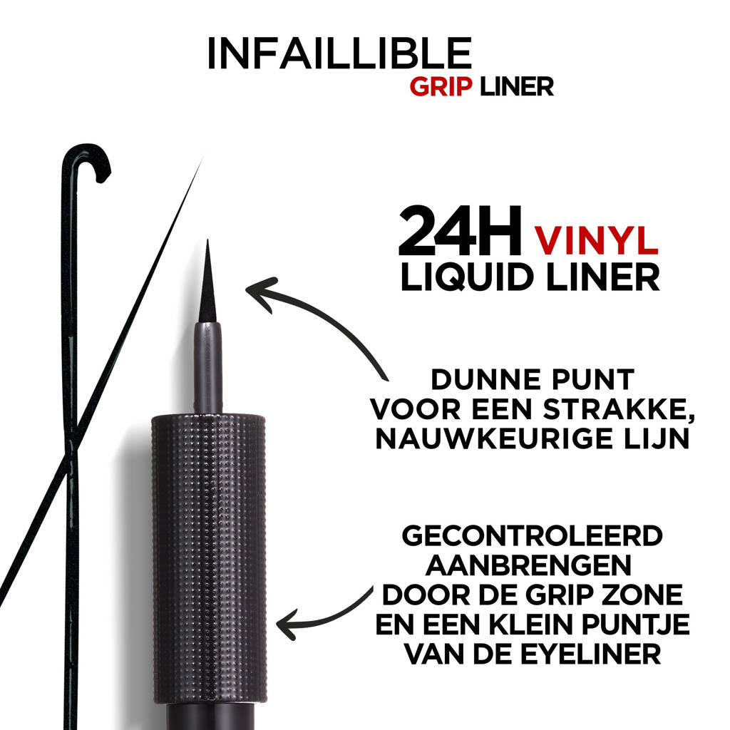 Infaillible Grip 24H Vinyl Liquid Liner eyeliner - zwart
