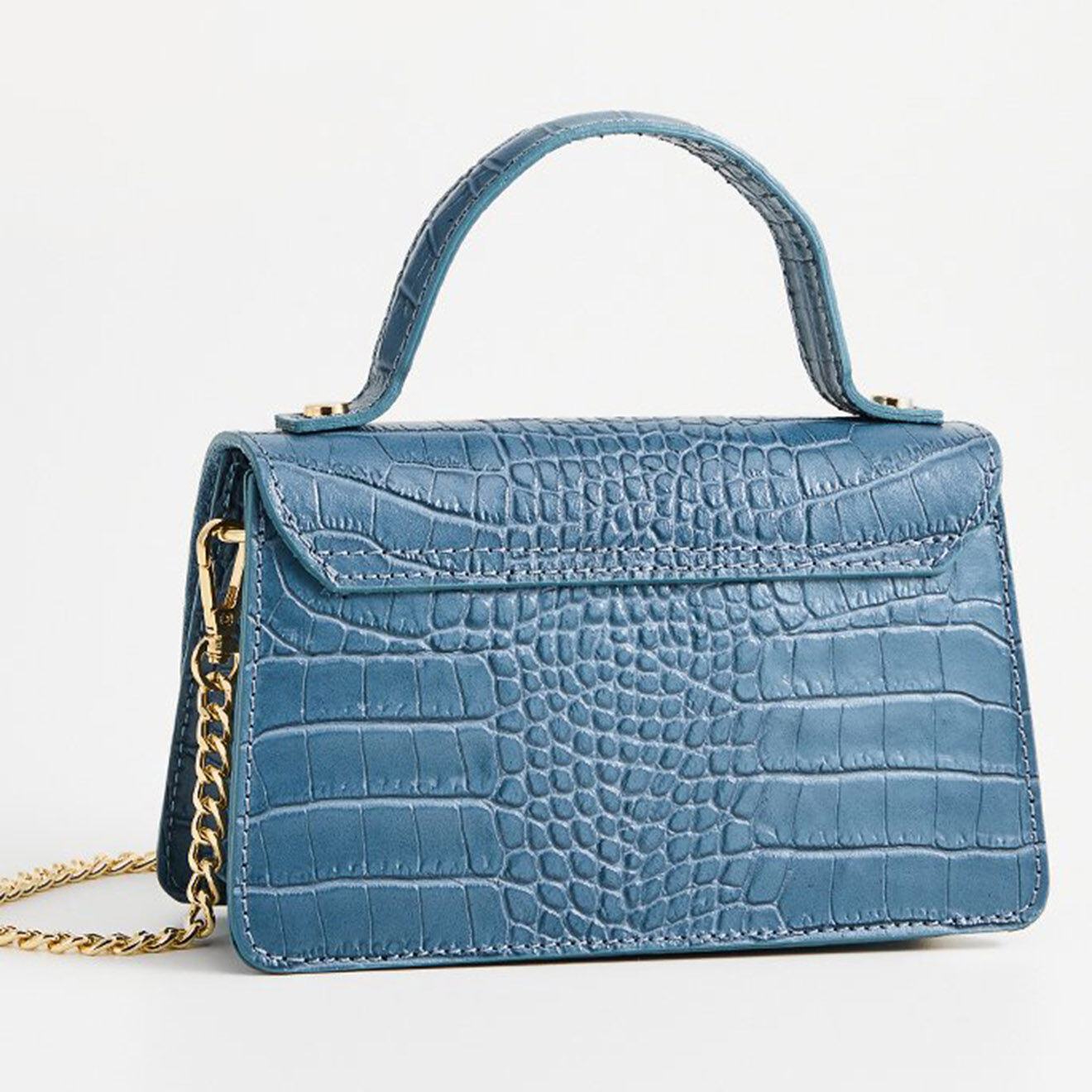 Christian Laurier Sac à main en Cuir croco Lily bleu - 19x11x7.5 cm