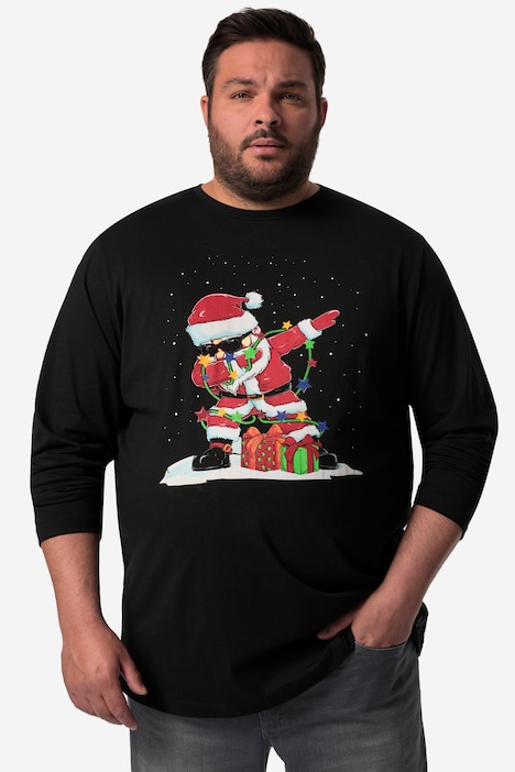 Men+ T-Shirt, Langarm, großer Print, Rundhals, bis 8 XL