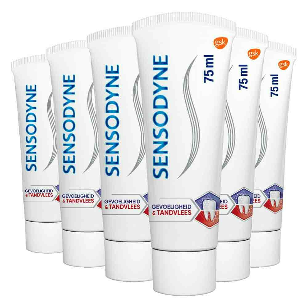 6x Sensodyne Tandpasta Gevoeligheid & Tandvlees Original75 ml