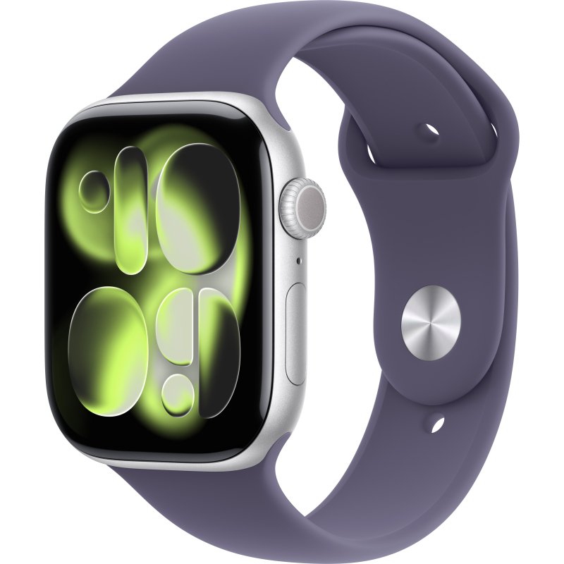 Apple watch Apple Watch Series 11 GPS + Cellular 46mm Boitier en Aluminium Argent avec Bracelet Sport Brume Violette - M/L