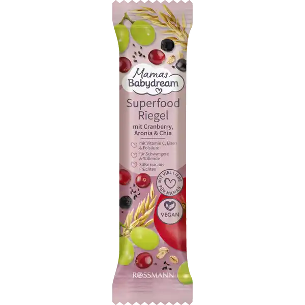 Superfood Riegel mit Cranberry, Aronia & Chia