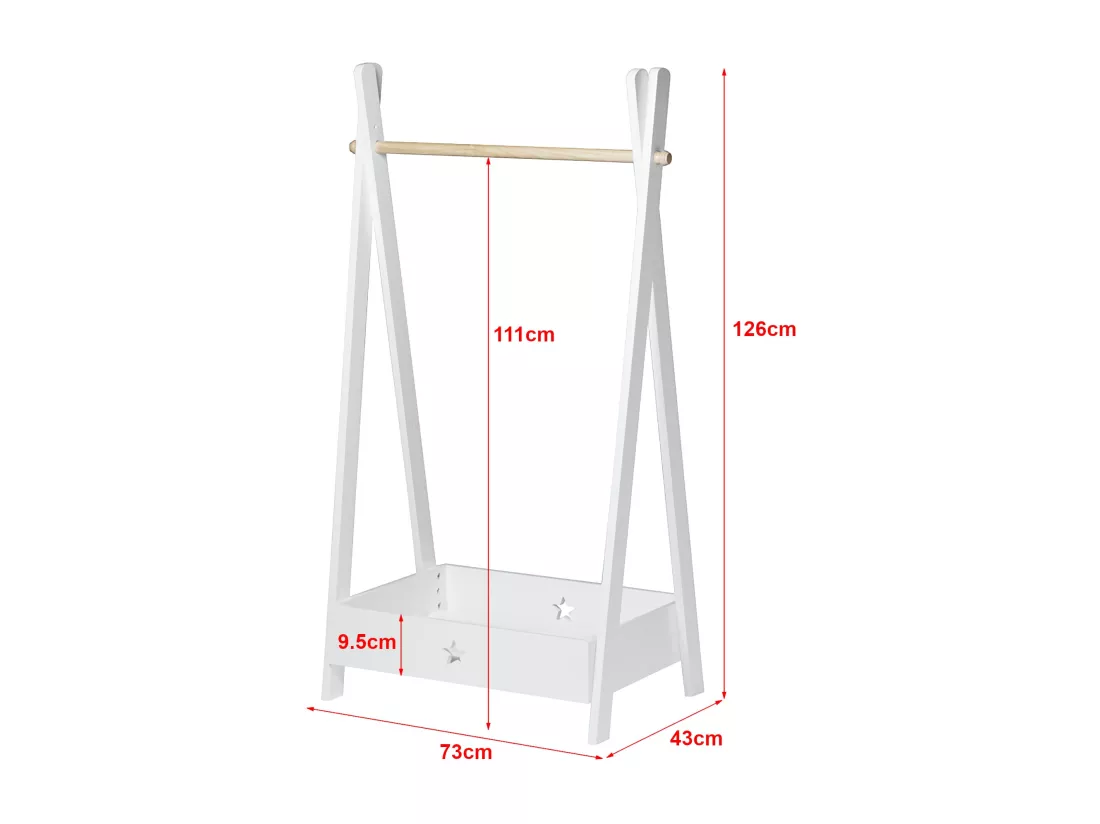 Garde-robe pour enfant avec blanche 73 x 43 x 126 cm 03_0008154