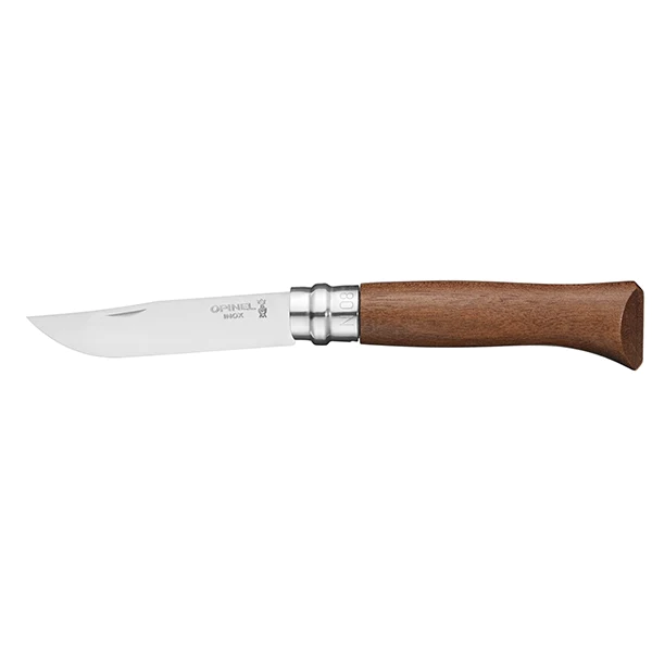 Couteau pliant N°08 Inox 8,5 cm manche en Noyer Opinel