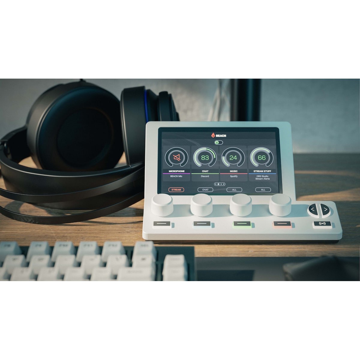 Beacn Mix Create lydkontroller (hvit)