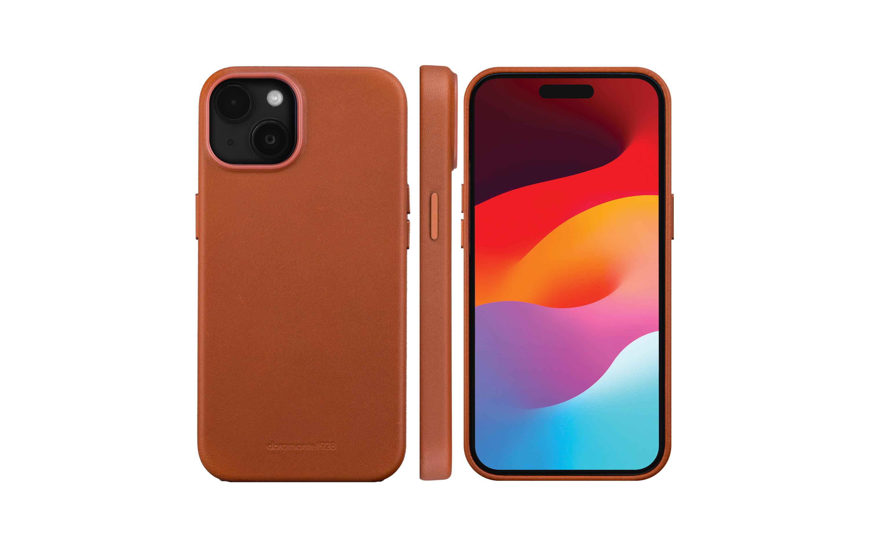 Book Cover Roskilde iPhone 15 Plus BraunSchutzhülle aus Leder mit MagSafe-Funktion für das Apple iPhone 15 Plus