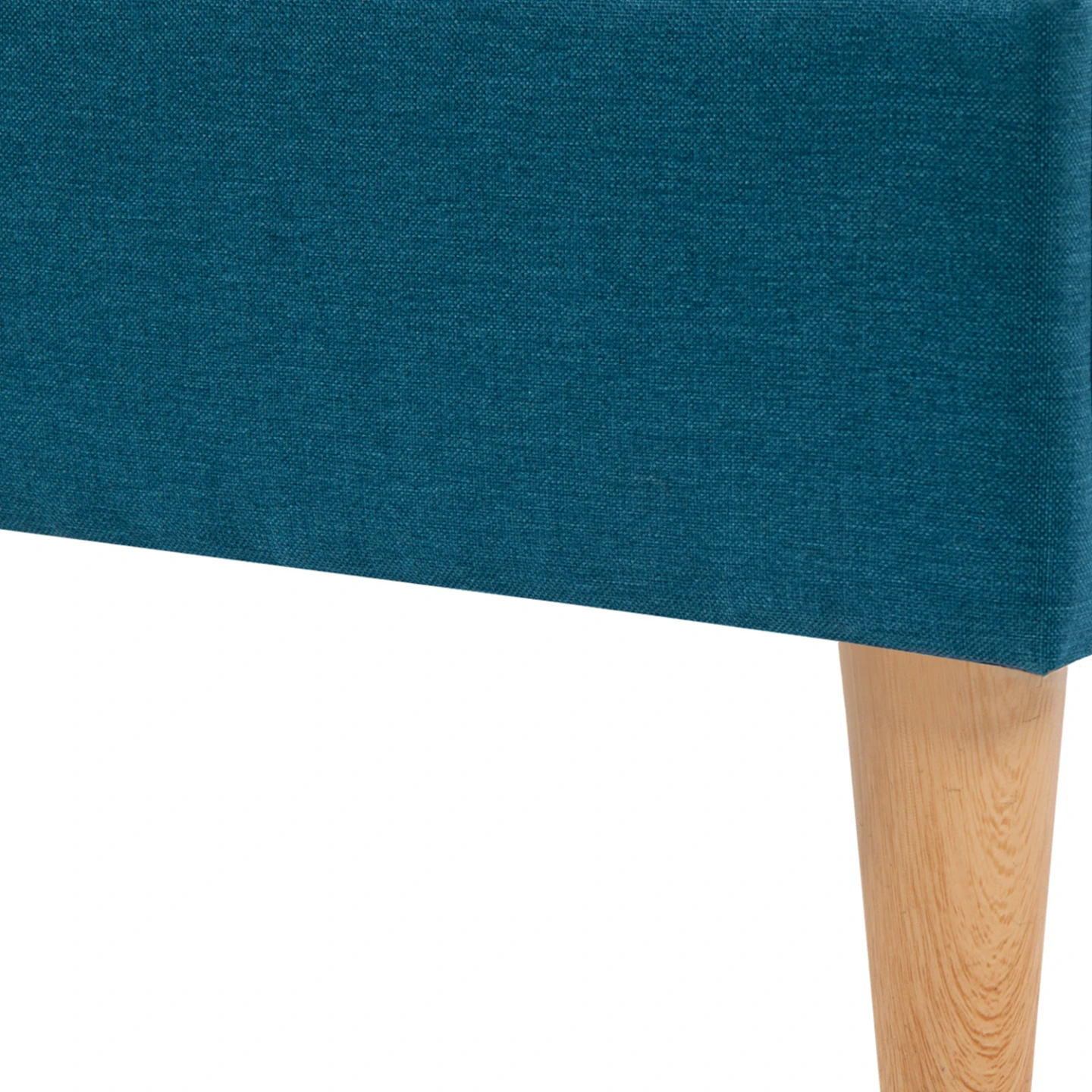 Lit double scandinave BALTA avec tête de lit et sommier 140 x 190 cm tissu bleu canard