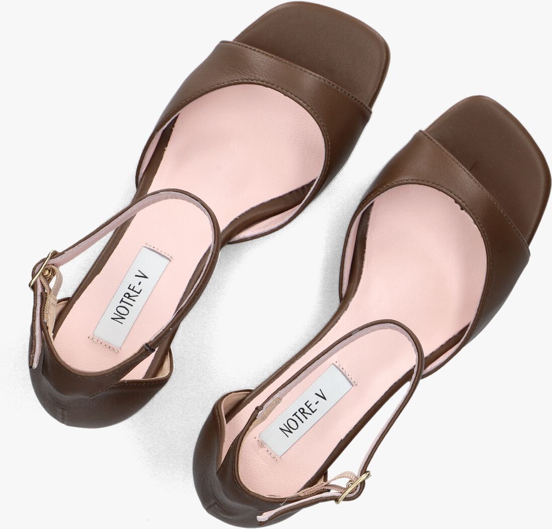 bruine notre-v sandalen met hak 2655s