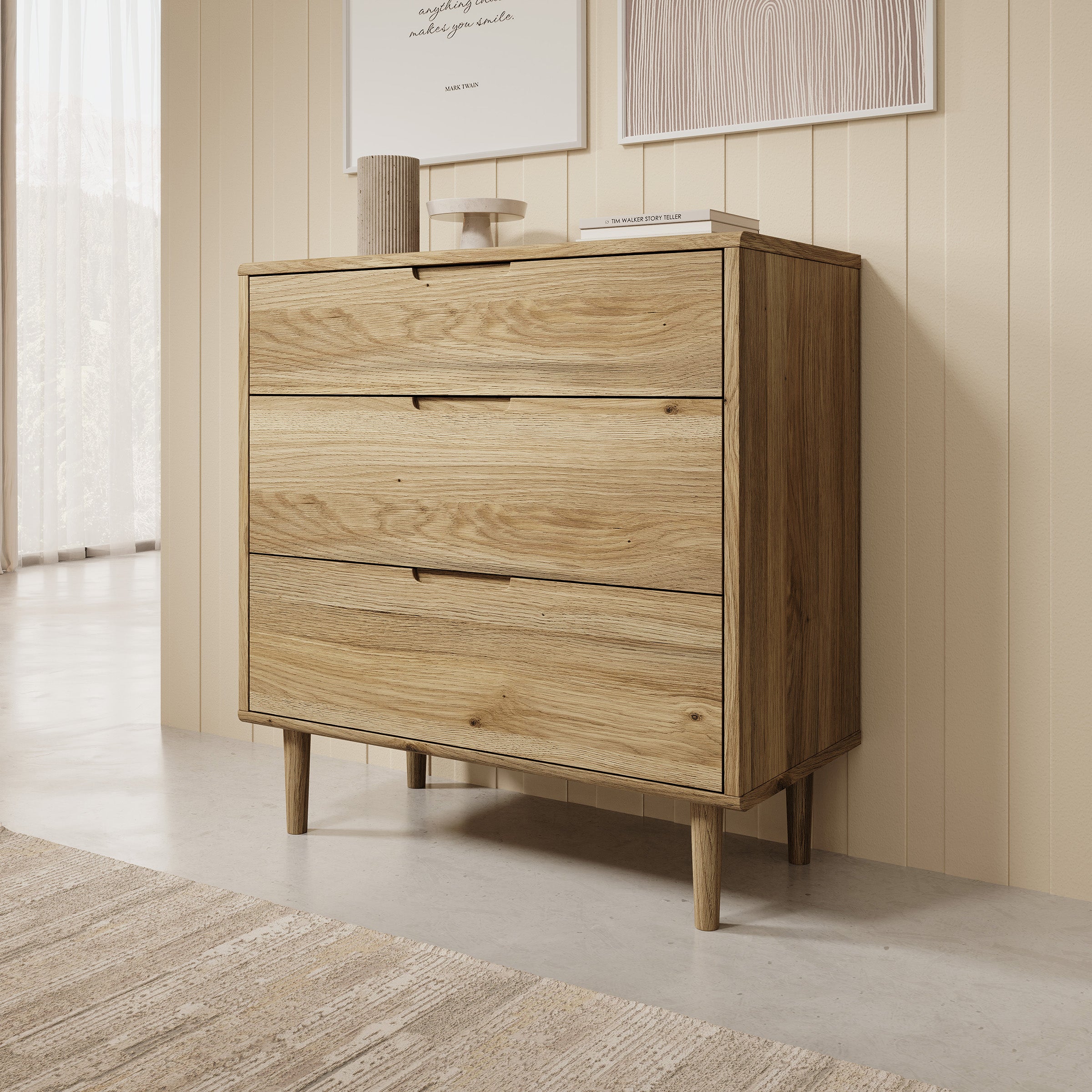 Selwood - Ladekast - Eikenpatroon - 90x43x93 cm