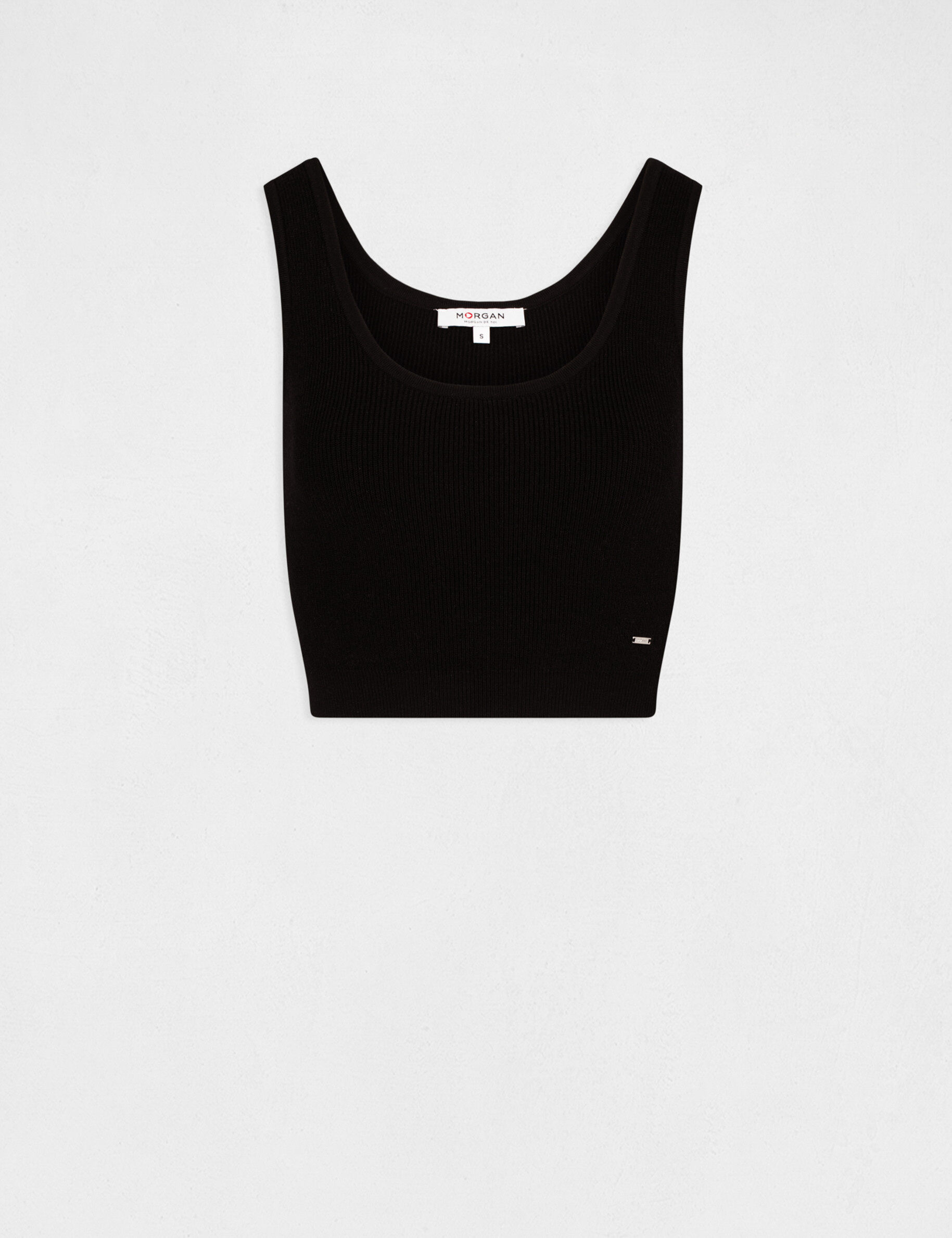 Pull débardeur crop top noir femme - noir