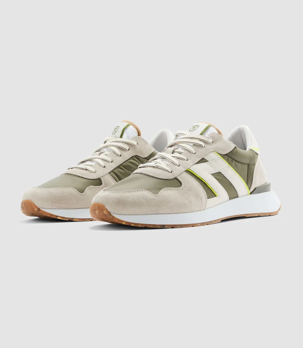 Sneakers taupe et kaki 
