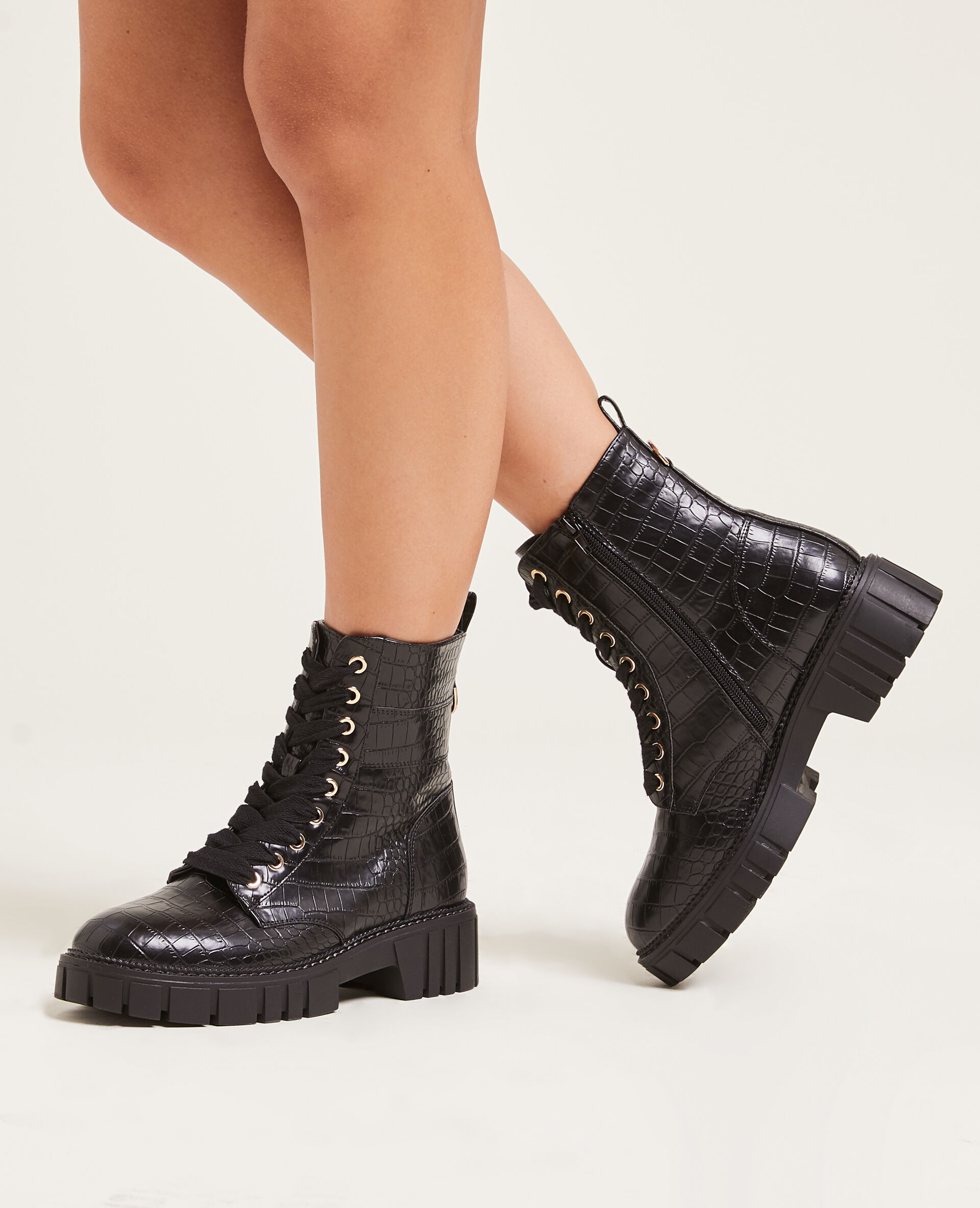 Bottines semelles crantées - Noir