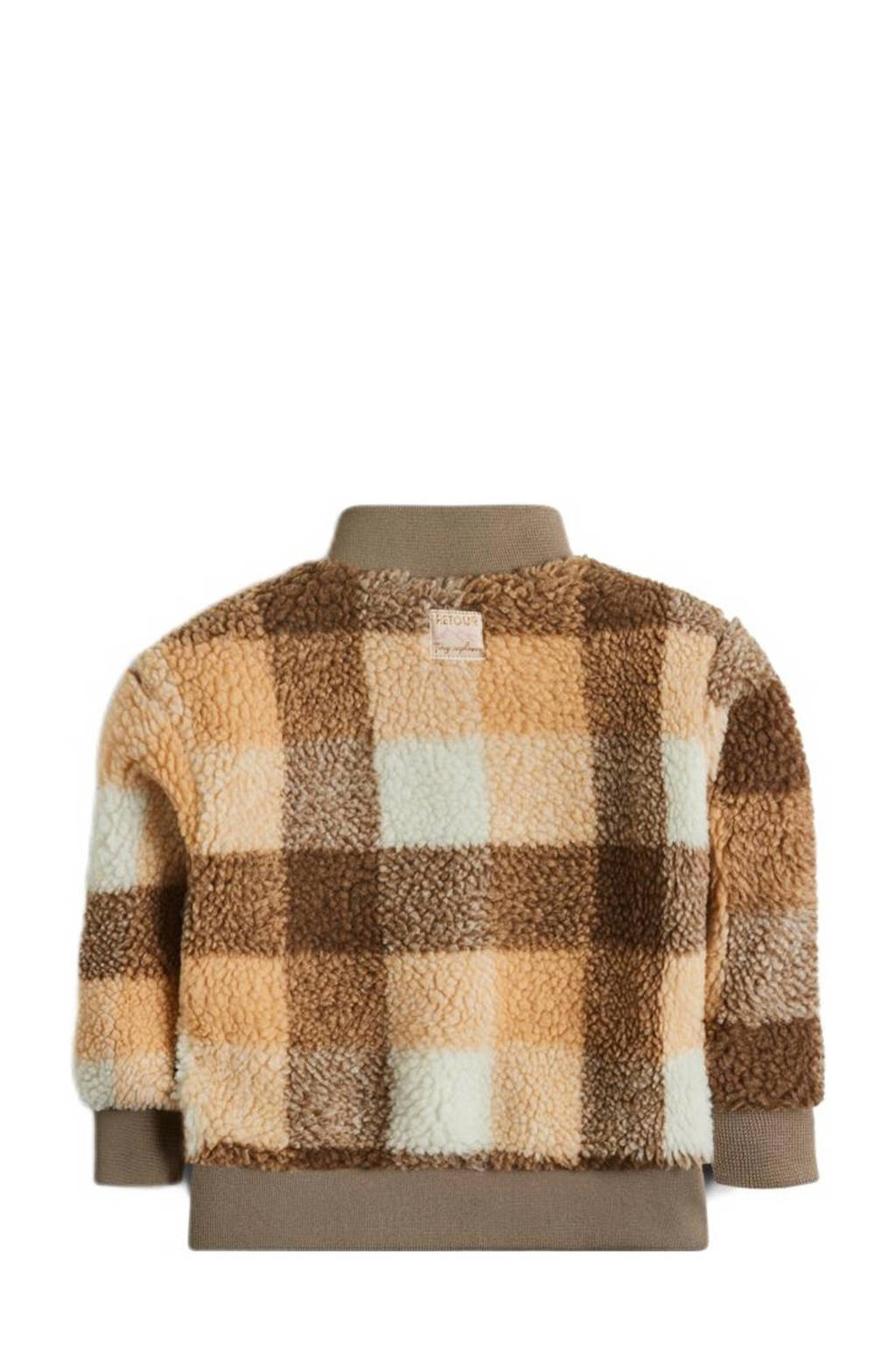 Retour Jeans geruite teddy winterjas Ayla beige/bruin