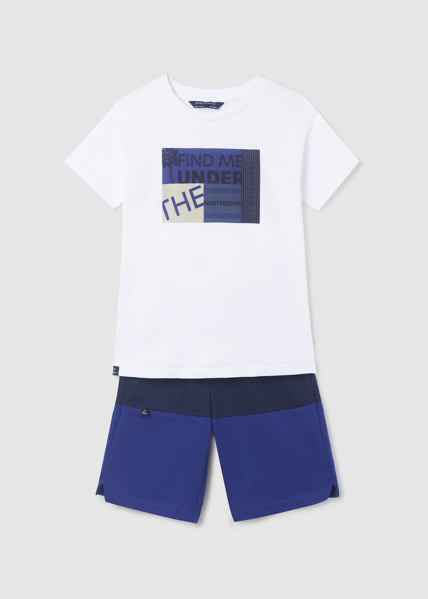 Conjunto de algodão de duas peças para meninos