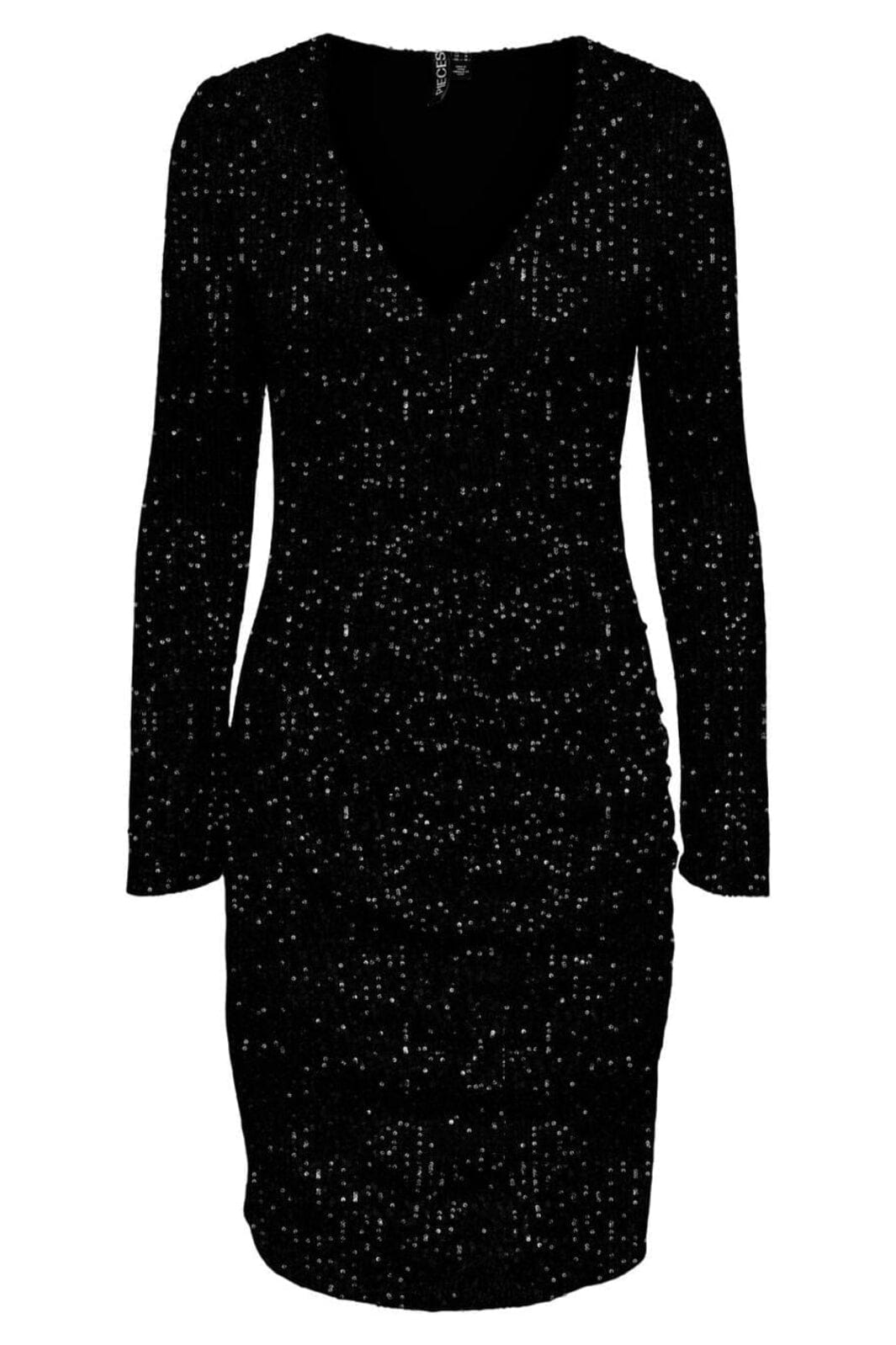 Pieces Pcdelphia Ls New Wrap Dress 4410301 black black sequins