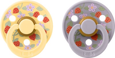 BIBS x Liberty Colour Strawberries Smokk 2-Pakk Lateks Str 1, Pale Butter Mix
