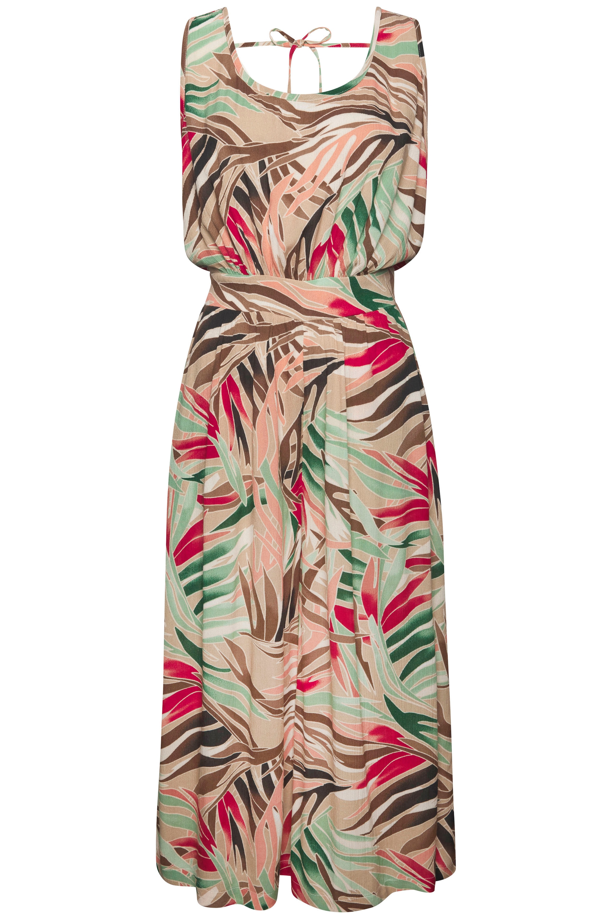 Vivance 7/8-Overall , aus gekreppter Viskose, Jumpsuit mit Alloverprint und weitem Bein