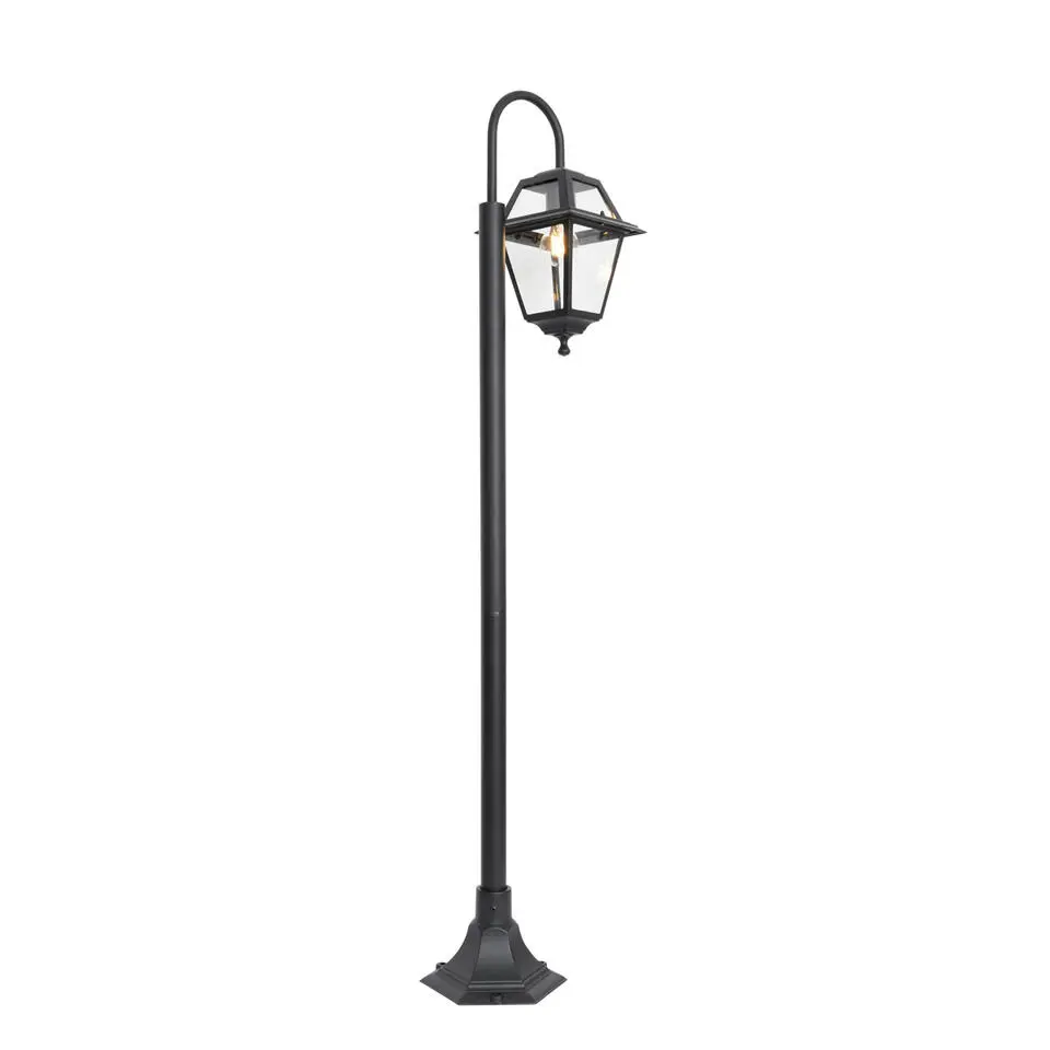 Qazqa staande buitenlampen berta zwart e27