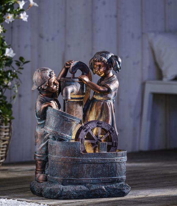 Dehner Polyresin-Gartenbrunnen Lea und Leon,