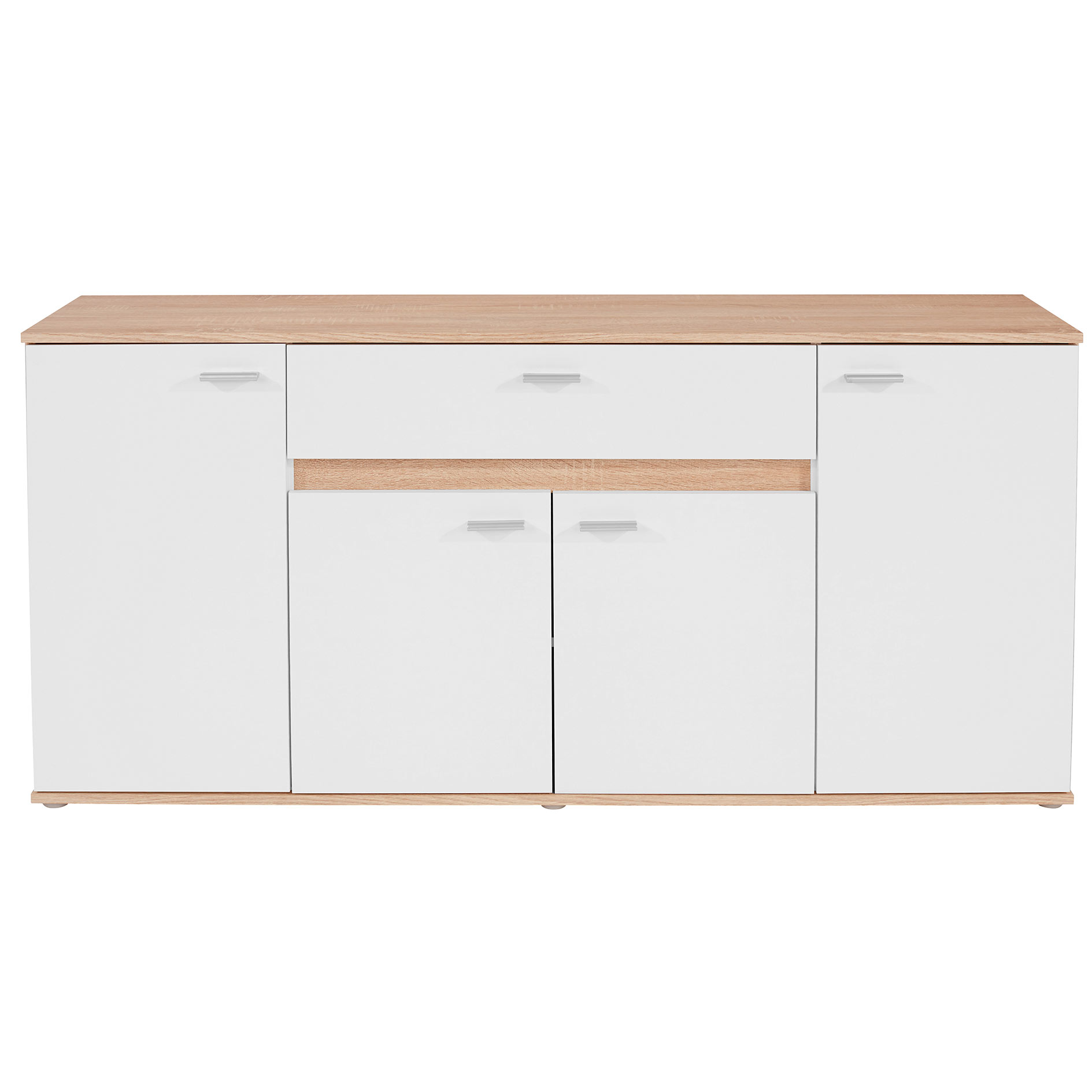 Kommode - Sonoma Eiche - weiß - 4-türig - 160 cm