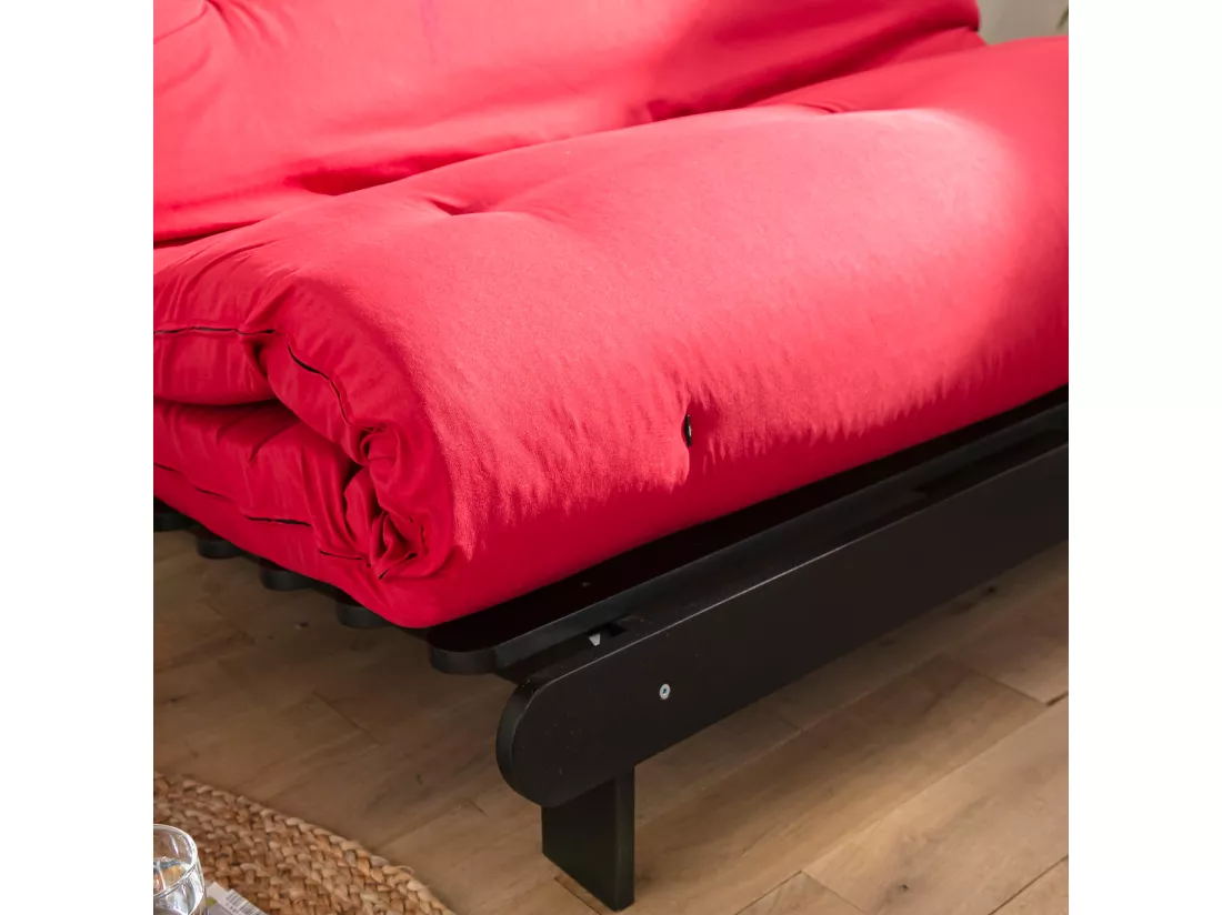 Matelas futon rouge coeur en latex 160x200
