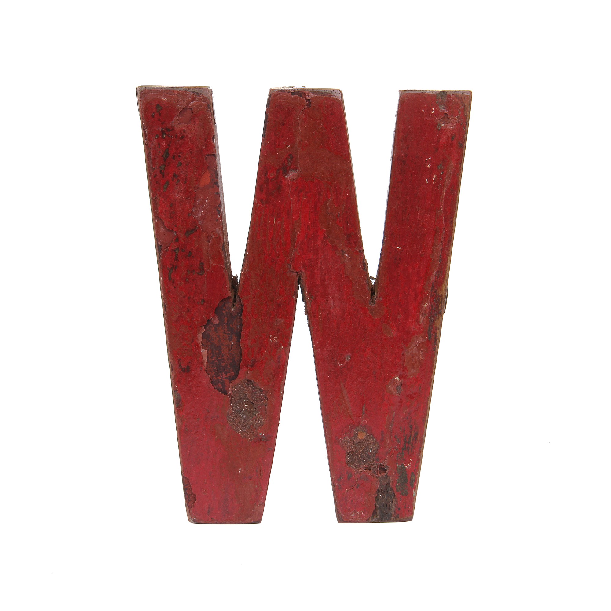 Holzbuchstabe 'W', mehrfarbig, T 2,5 cm, B 13 cm, H 19 cm von fischer's lagerhaus