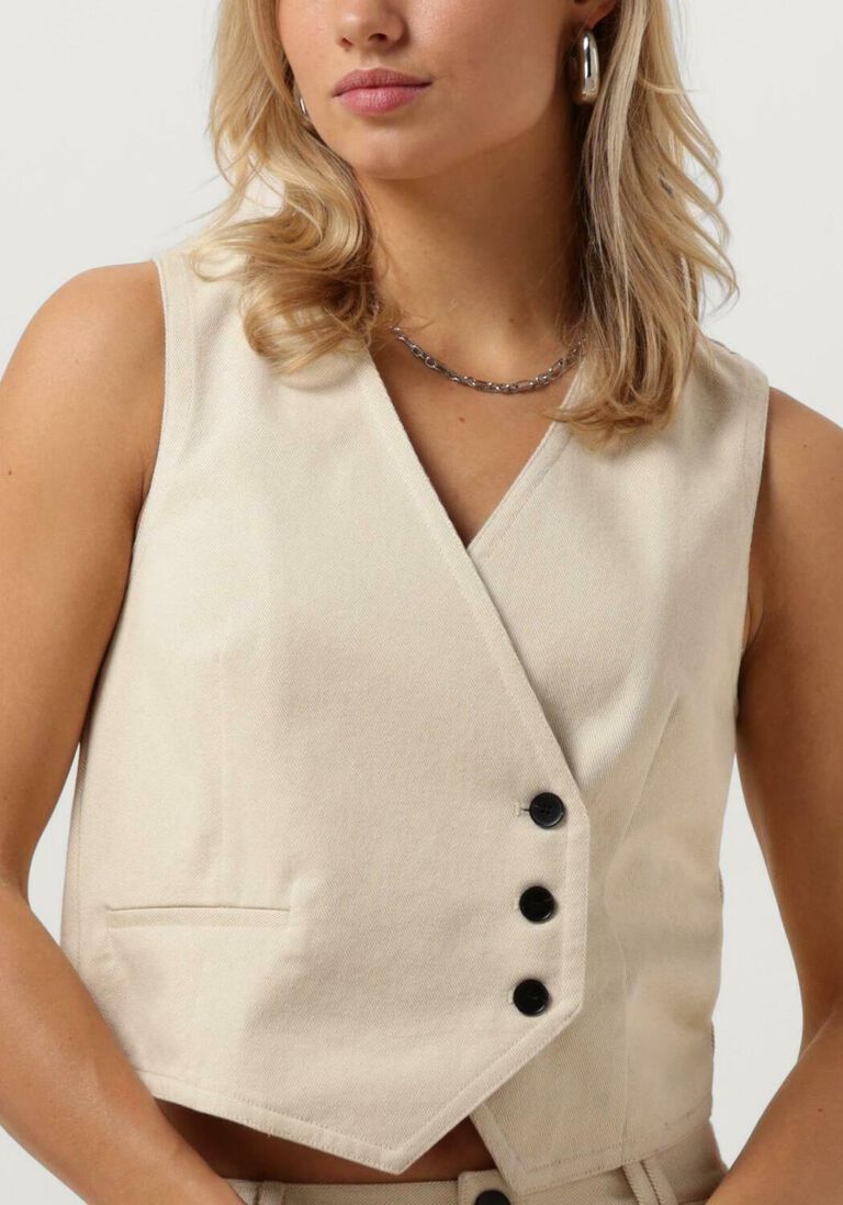 CO\\'COUTURE beige co'couture gilet aries asym denim vest