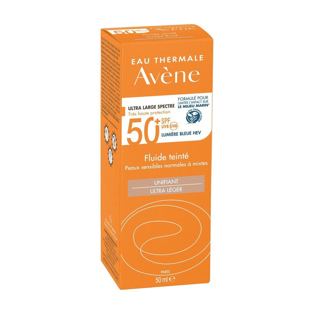 AVENE  Protetor Solar Fluido 50+ com cor SPF50 - 50ml